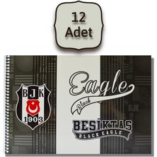 Timon Beşiktaş 17X24 15 Yaprak Karton Kapak Spiralli Resim Defteri 12 Adet