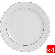 Porland Hazan Platin Yaldız Düz Tabak 25CM 4 Lü 04POR031150