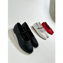 Eataly Shoes Pola Siyah Lastik Detaylı Babet