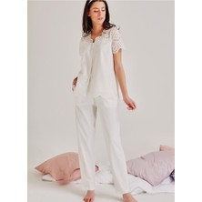 Magic Form Kadın Ekru Pijama Takımı