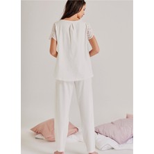 Magic Form Kadın Ekru Pijama Takımı