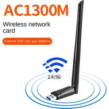 Internet 1300 Mbps Dual Band Gigabit Kablosuz Ağ Kartı 5.8g Kablosuz Wifi Alıcı USB Wifi Adaptörü Kablosuz Ağ Kartı (Yurt Dışından)