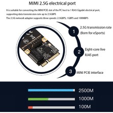 Internet Masaüstü Bilgisayar Ethernet Ağ Adaptörü 2.5g Gigabit Mini Pcıe Ağ Kartı RJ45 Sunucu Oyunu Rj-45 Lan Adaptörü (Yurt Dışından)