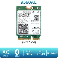 Internet 9560NGW Wifi Kart Adaptörü+Anten 1730MBPS Kablosuz Ac 9560 2.4g+5g Bt 5.0 802.11AC M.2 Cnvı 9560NGW Kablosuz Adaptör B (Yurt Dışından)