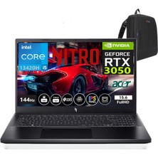 Acer Nitro V 15 ANV15-51 Intel Core I5 13420H 32GB Ddr5 Ram 2tb SSD RTX3050-144Hz Freedos 15.6" Fhd Taşınabilir Bilgisayar NHQNCEY00107+WEBLEGELSINÇANTA