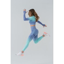 Moda Mall Dikişsiz Pusph-Up Degrade Desen Toparlayıcı Spor Takım