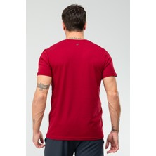 Speedlife Bordo Regular Pamuklu O Yaka Kısa Kol Basic Erkek Tişört XF1708
