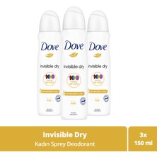 Dove Kadın Deodorant Invisible Dry 150 ml - 3'lü Paket