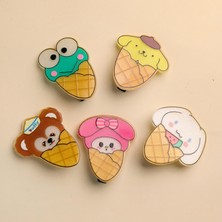 Piraye Gift Sanrio Karakterler Dondurma Tasarımlı 5 li toka