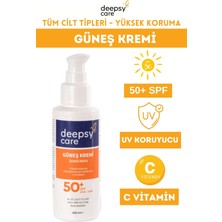 Deepsy Care Güneş Kremi C Vitaminli Aydınlatıcı Etkili Yüksek Koruma SPF50 100 ml