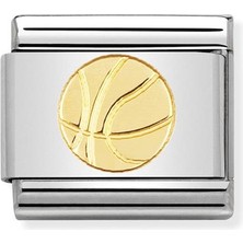 Nomination Composable Classic Dekoratif Link - Spor - Basketbol - (12 Basket Ball) 18K Altın