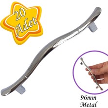 Glaswen Ördek Kulp Krom 96 mm Kulp Mobilya Mutfak Dolabı Çekmece Dolap Kapak Kulpu Kulbu Metal Kulp (20 Adet)