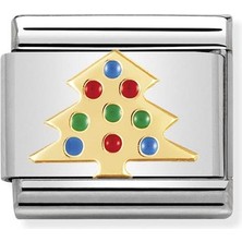 Nomination Composable Classic Dekoratif Link - Noel - Noel Ağacı - (03 Christmas Tree) 18K Altın