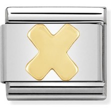 Nomination Composable Classic Dekoratif Link - Harfler - x Harfi - (24 X) 18K Altın