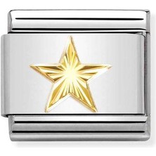 Nomination Composable Classic Dekoratif Link - Semboller - Elmas Kaplı Yıldız -  18K Altın
