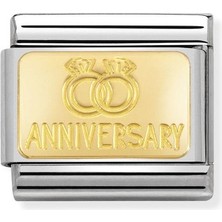 Nomination Composable Classic Dekoratif Link - Gravür - Alyans ile Yıldönümü -  18K Altın