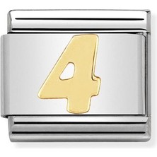 Nomination Composable Classic Dekoratif Link - Sayılar - Sayı 4 - (04 4) 18K Altın