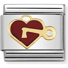 Nomination Composable Classic Dekoratif Link - Aşk - Anahtarlı Kalp - (47 Heart With Key) 18K Altın