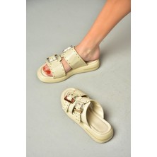 Fox Shoes S518106509 Bej Kadın Terlik