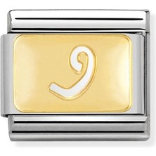 Nomination Composable Classic Dekoratif Link - Harfler Arapça - Waaw - (20 Waaw) 18K Altın