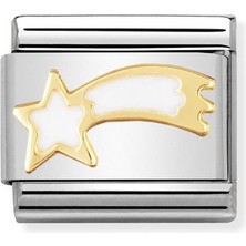 Nomination Composable Classic Dekoratif Link - Noel - Beyaz Kuyruklu Yıldız -  18K Altın