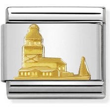 Nomination Composable Classic Dekoratif Link - Kabartma Anıtlar - Kız Kulesi -  18K Altın