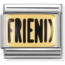 Nomination Composable Classic Dekoratif Link - Yazılar Abd - Arkadaş - (03 Frıend) 18K Altın