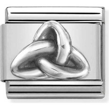 Nomination Composable Classic Dekoratif Link - Oksitlenmiş Semboller - Üçlü Düğüm -  925 Gümüş