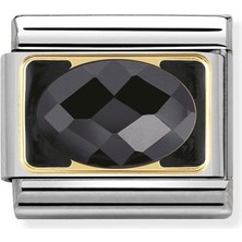 Nomination Composable Classic Dekoratif Link - Zerafet - Siyah - (011 Black) 18K Altın