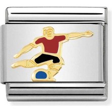 Nomination Composable Classic Dekoratif Link - Spor - Futbolcu Kırmızı -  18K Altın
