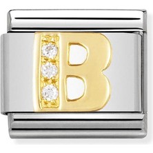 Nomination Composable Classic Dekoratif Link - Harfler Cz - B - (02 B) 18K Altın Zirkon