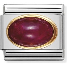 Nomination Composable Classic Dekoratif Link - Taşlar Oval - Yakut - (10 Ruby) 18K Altın