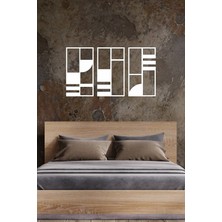 UNT Minimalist Geometrik Ahşap Duvar Dekoru, 3 Lü Tablo