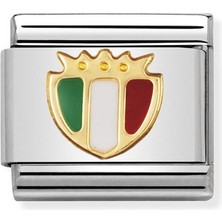Nomination Composable Classic Dekoratif Link - Futbol Italyan - Italya Arması -  18K Altın