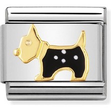 Nomination Composable Classic Dekoratif Link - Hayvanlar - Terrier Köpek -  18K Altın