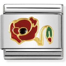 Nomination Composable Classic Dekoratif Link - Doğa - Gelincik - (11 Poppy) 18K Altın