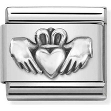Nomination Composable Classic Dekoratif Link - Oksitlenmiş Semboller - Claddagh -  925 Gümüş