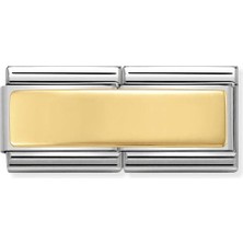 Nomination Composable Classic Dekoratif Link - Ikili Gravür - Pürüzsüz Plaka -  18K Altın