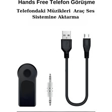 Çetiner Group Araç Içi Kablosuz Müzik Aktarma ve Telefon Görüşme Aparatı Aux Mini Wireless