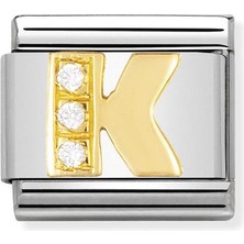 Nomination Composable Classic Dekoratif Link - Harfler Cz - K - (11 K) 18K Altın Zirkon