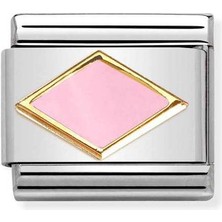 Nomination Composable Classic Dekoratif Link - Semboller - Eşkenar Pembe -  18K Altın