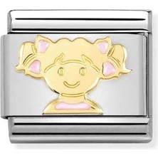 Nomination Composable Classic Dekoratif Link - Semboller - Pembe Kız - (66 Pink Girl) 18K Altın