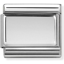 Nomination Composable Classic Dekoratif Link - Plakalar Oksitlenmiş - Plaka - (01 Plain) 925 Gümüş