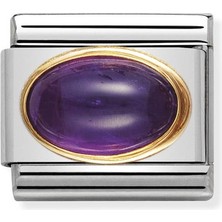 Nomination Composable Classic Dekoratif Link - Taşlar Oval - Ametist - (02 Amethyst) 18K Altın