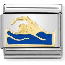 Nomination Composable Classic Dekoratif Link - Spor - Yüzücü - (18 Swimmer) 18K Altın