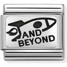 Nomination Composable Classic Dekoratif Link - Plakalar Oksitlenmiş - Sonsuzluk ve Ötesi -  925 Gümüş