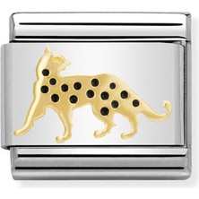 Nomination Composable Classic Dekoratif Link - Hayvanlar - Leopar - (16 Leopard) 18K Altın