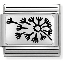 Nomination Composable Classic Dekoratif Link - Plakalar Oksitlenmiş - Karahindiba -  925 Gümüş