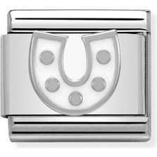 Nomination Composable Classic Dekoratif Link - Semboller - Nal - (07 White Horseshoe) 925 Gümüş