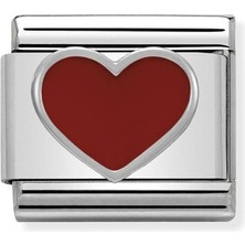 Nomination Composable Classic Dekoratif Link - Semboller - Kalp - (17 Red Heart) 925 Gümüş